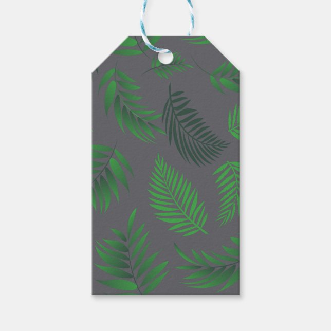 Étiquettes-cadeau Motif Feuille tropical 13 (Devant)