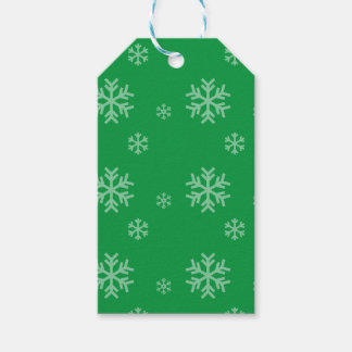 Étiquettes-cadeau Motif Flocon de Neige Vert Moderne Vacances d'Hive