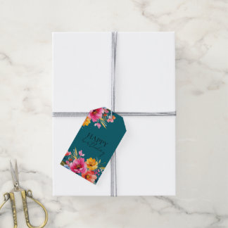 Étiquettes-cadeau Motif floral à l'aquarelle | Floral moderne