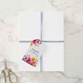 Étiquettes-cadeau Motif floral à l'aquarelle | Floral moderne