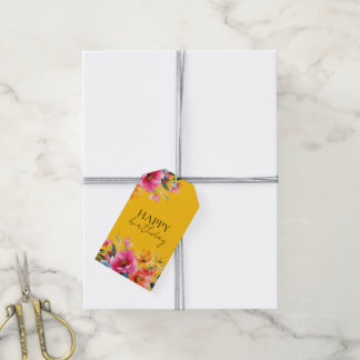 Étiquettes-cadeau Motif floral à l'aquarelle | Floral moderne