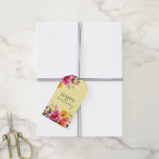 Étiquettes-cadeau Motif floral aquarelle | Floral moderne