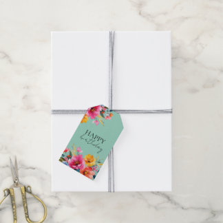 Étiquettes-cadeau Motif floral aquarelle | Floral moderne