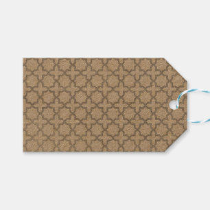 Étiquettes-cadeau Motif géométrique beige islamique