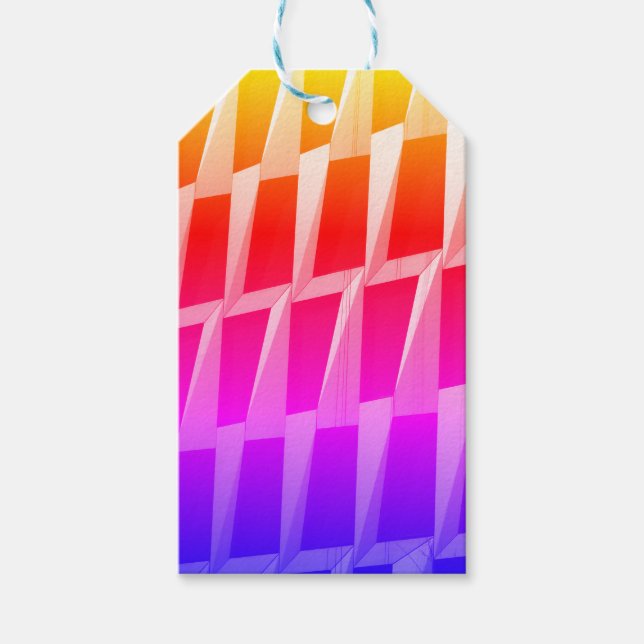 Étiquettes-cadeau Motif géométrique noir et gris moderne  (Devant)