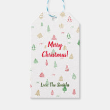 Motif Gold Green Red Christmas Trees