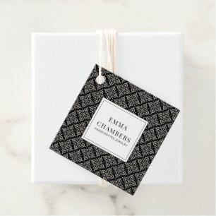 Étiquettes Cadeau Motif Motif noir blanc concepteur de bijoux