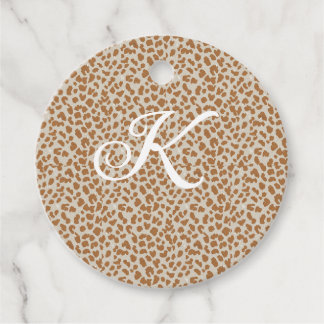 Étiquettes Cadeau Motif peau de panthère monogrammé nom lettrage mar
