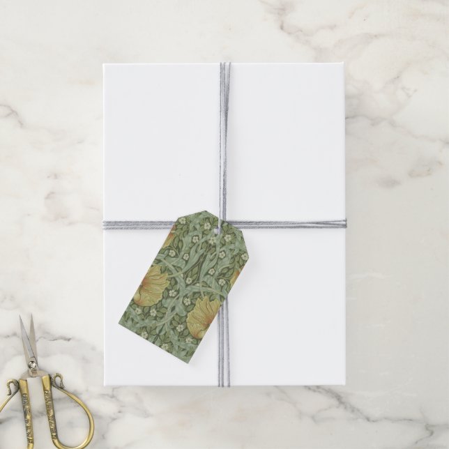 Étiquettes-cadeau Motif Pimpernel (par William Morris) (Avec de la ficelle)