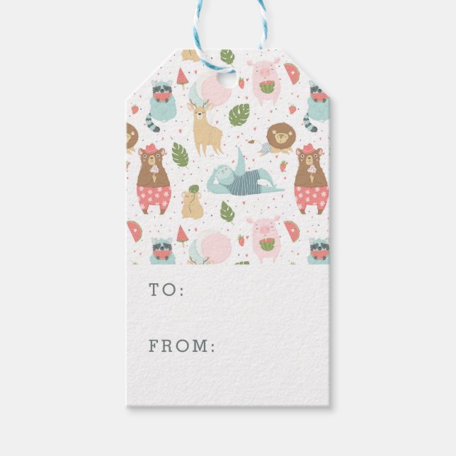 Étiquettes-cadeau Motif Sloth & Friends (Devant)