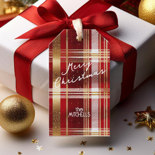 Étiquettes-cadeau Motif tatan rouge or Noël #7 ID1009