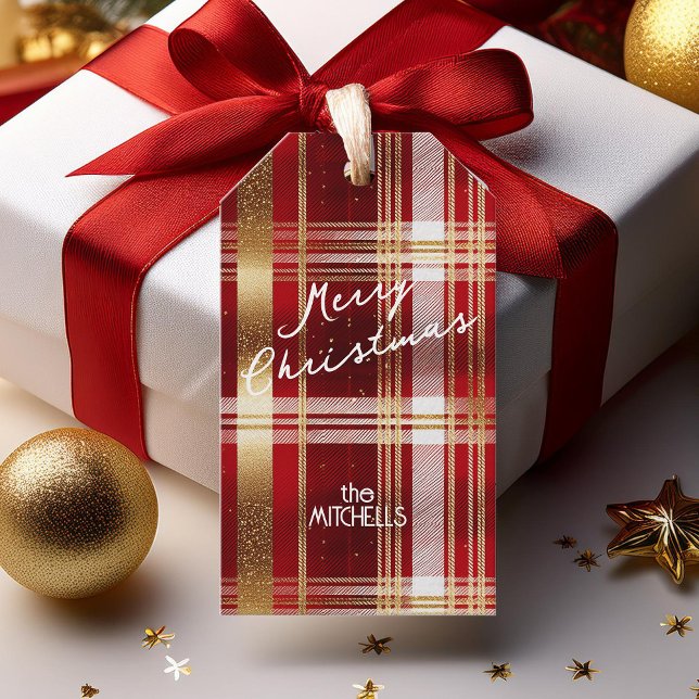 Étiquettes-cadeau Motif tatan rouge or Noël #7 ID1009 (Créateur téléchargé)