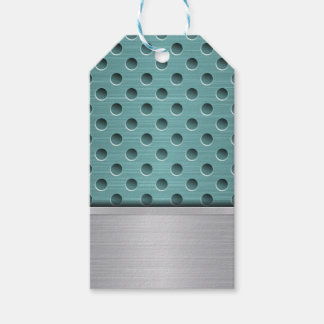 Étiquettes-cadeau Motif TURQUOISE & SILVER METAL LOIN