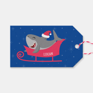 Étiquettes-cadeau Motoneige père Noël
