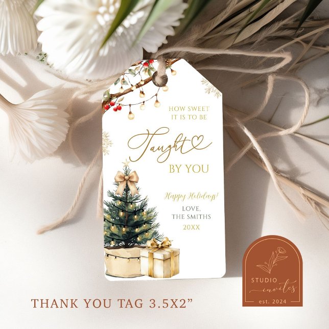 Étiquettes-cadeau Mots clés Appréciation de l'enseignant de Noël rus (Créateur téléchargé)