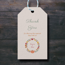 Étiquettes-cadeau Mots-clés cadeaux Mariage de automne et couronne