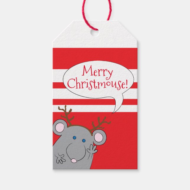 Étiquettes-cadeau Mots-clés Cadeaux Noël Antlers (Devant)