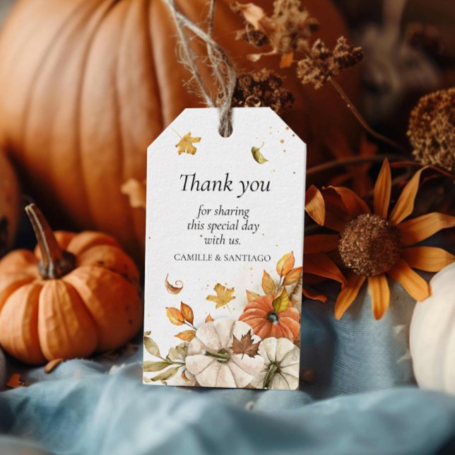 Étiquettes-cadeau Mots clés Citrouille de mariage favori (Rustic Fall Wedding Thank you Tags)