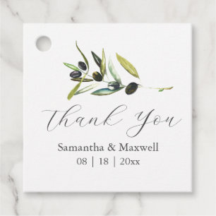 Étiquettes Cadeau Mots clés Faveur mariage Branche d'olive simple