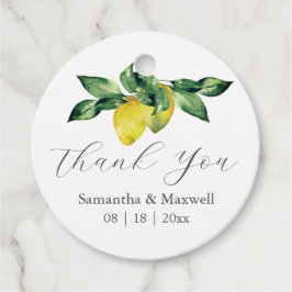 Étiquettes Cadeau Mots clés Favour mariage Aquarelle Citrons