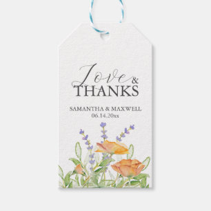 Étiquettes-cadeau Mots clés Favour mariage Aquarelle Fleur sauvage