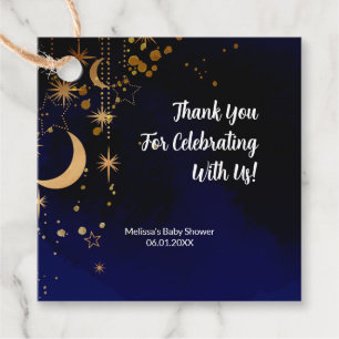 Étiquettes Cadeau Mots-Clés Fête Lune Et Étoiles Favoriser