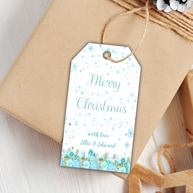 Étiquettes-cadeau Mots clés Fleur Noël Favoriser (Floral Christmas Favor Tags)