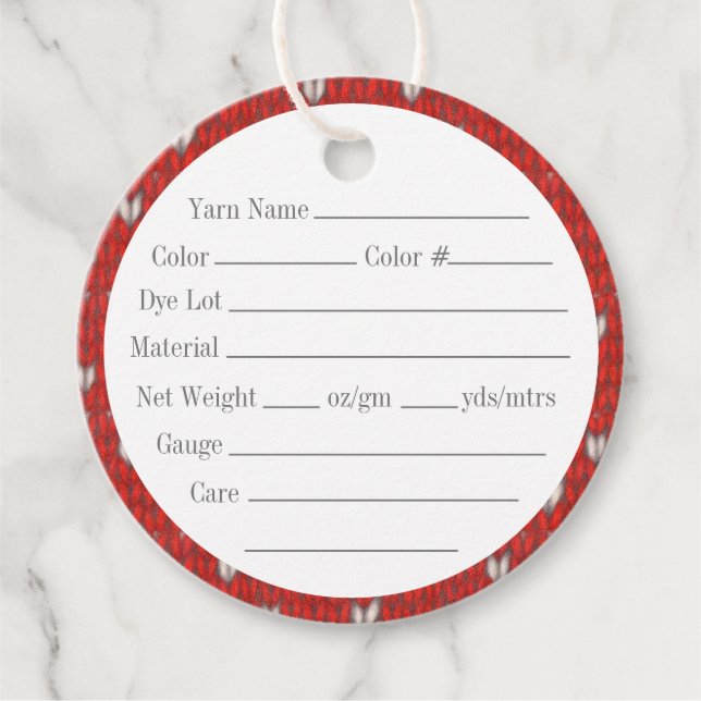 Étiquettes Cadeau Mots clés HEART KNIT 2" Round Yarn (Devant)