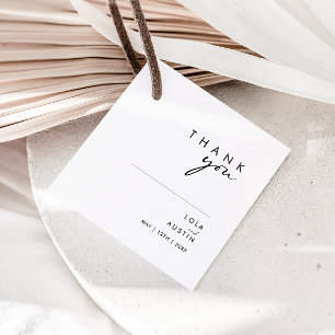 Étiquettes Cadeau Mots clés Merci minimaliste moderne Favoriser
