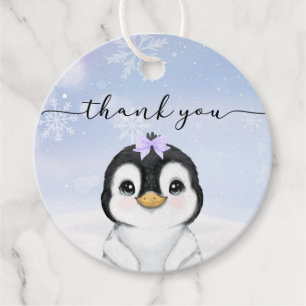 Étiquettes Cadeau Mots clés Merci Penguin Favor