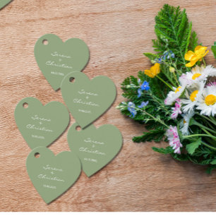 Étiquettes Cadeau Mots clés minimalistes Sage Green Wedding Favor