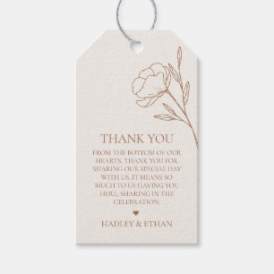 Étiquettes-cadeau Mots clés minimaux de préférence de mariage Merci 