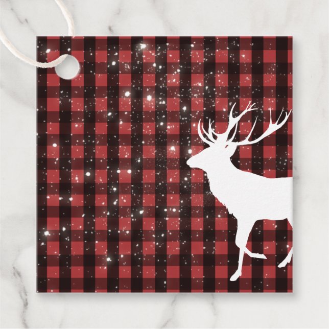 Étiquettes Cadeau Mots clés Rustic Woodland Deer Favoriser (Devant)