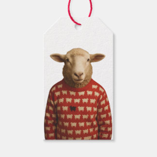 Étiquettes-cadeau Mouton portant un pull pour mouton noir