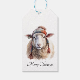 Étiquettes-cadeau Moutons de Noël, personnalisable