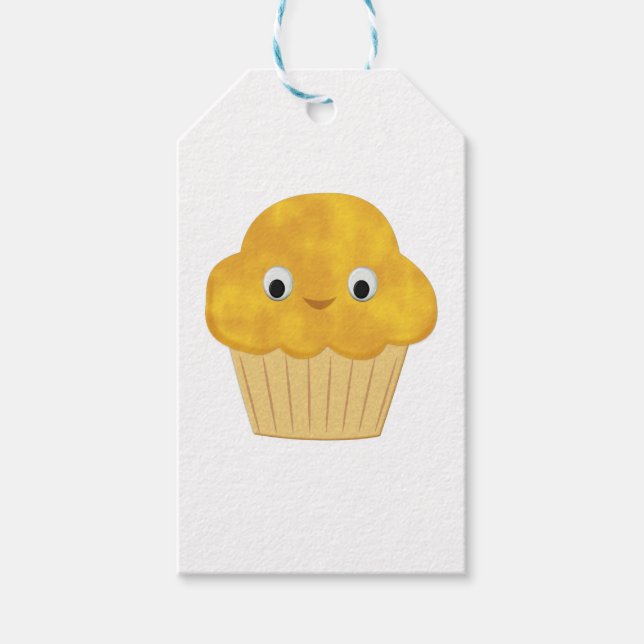 Étiquettes-cadeau Muffin de maïs caricaturé mignon (Devant)