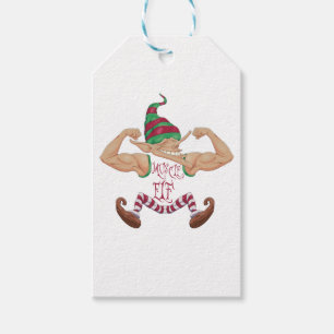 Étiquettes-cadeau Muscle Elf