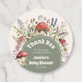 Étiquettes Cadeau Mushroom Baby Shower Thank You Favor