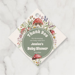 Étiquettes Cadeau Mushroom Baby Shower Thank You Favor