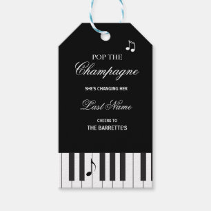 Étiquettes-cadeau Musiciens créatifs Piano Keys Mariage