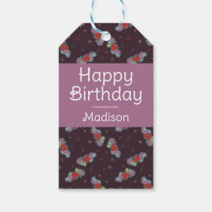 Étiquettes-cadeau Musique Lover Doodles Thème Anniversaire Fête Rose