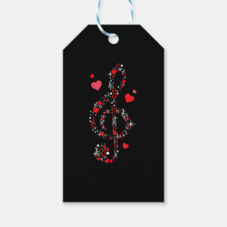 Étiquettes-cadeau Musique Note Coeurs Jolie Valentines Jour Amoureux