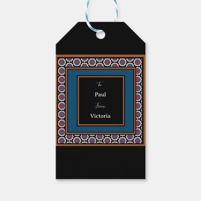 Étiquettes-cadeau MVB Mexique Monogramme Able Accent frontière (Devant)