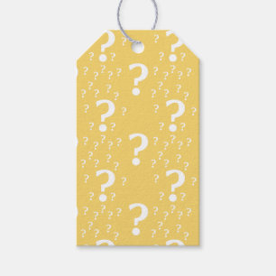 Étiquettes-cadeau Mystère question marque énigme puzzle jaune