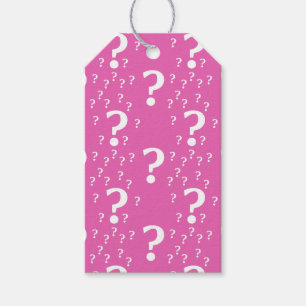 Étiquettes-cadeau Mystère question marque énigme puzzle rose