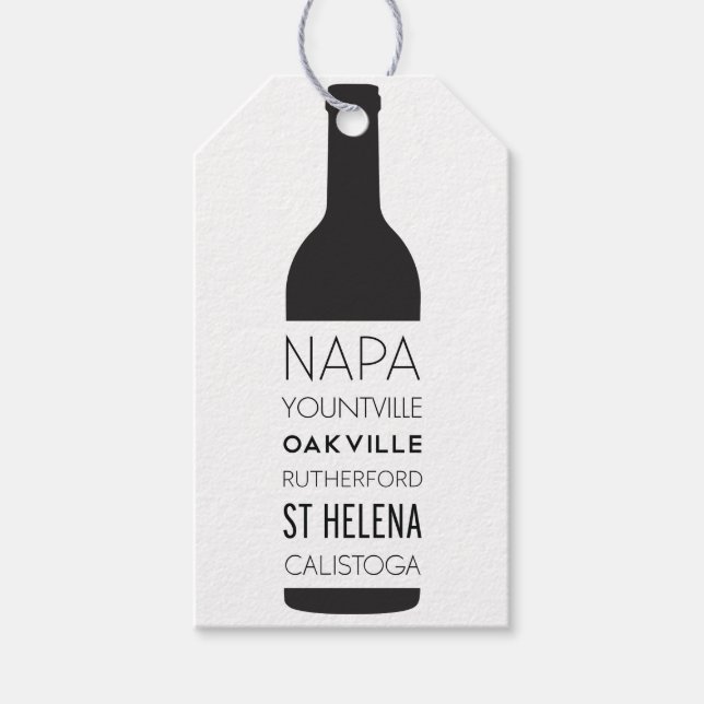 Étiquettes-cadeau Napa Valley Cities Vin Bottle Mariage Faveurs (Devant)