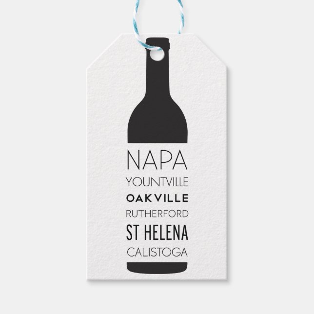 Étiquettes-cadeau Napa Valley Cities Wine Bottle (Devant)