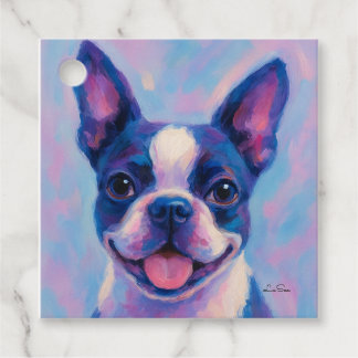 Étiquettes Cadeau Napkins Boston Terrier Tea Party