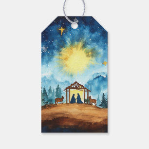 Étiquettes-cadeau Nativité pacifique en colère