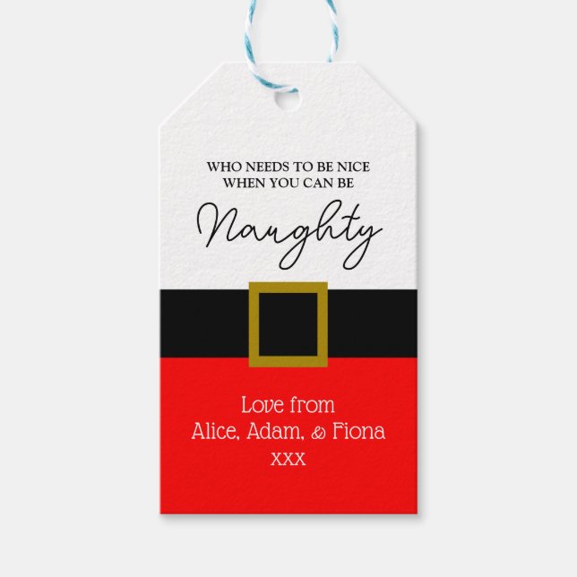 Étiquettes-cadeau Naughty secret père Noël Custom Holiday colis cade (Devant)